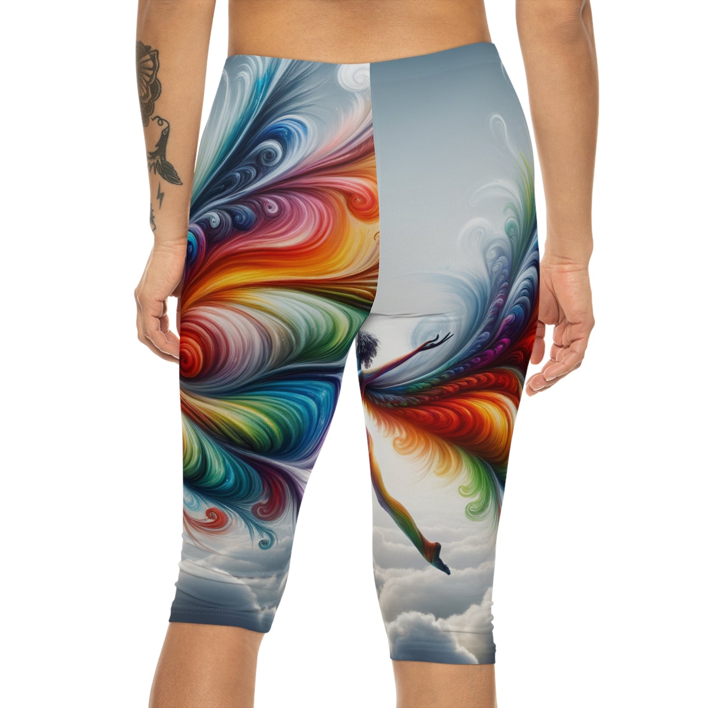 "Yogini's Rainbow Flight" - Capri Shorts