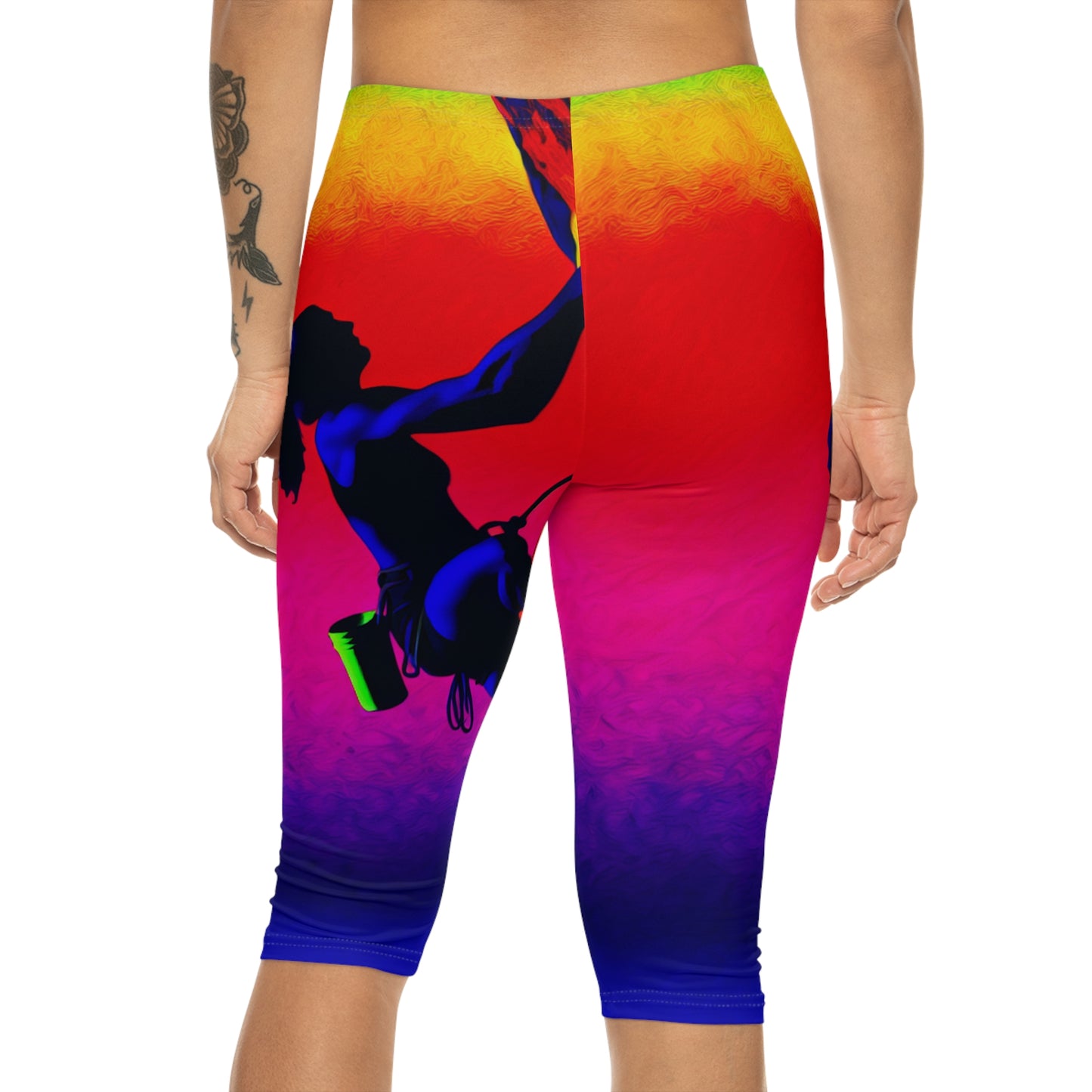 "Technicolour Ascent: The Digital Highline" - Capri Shorts