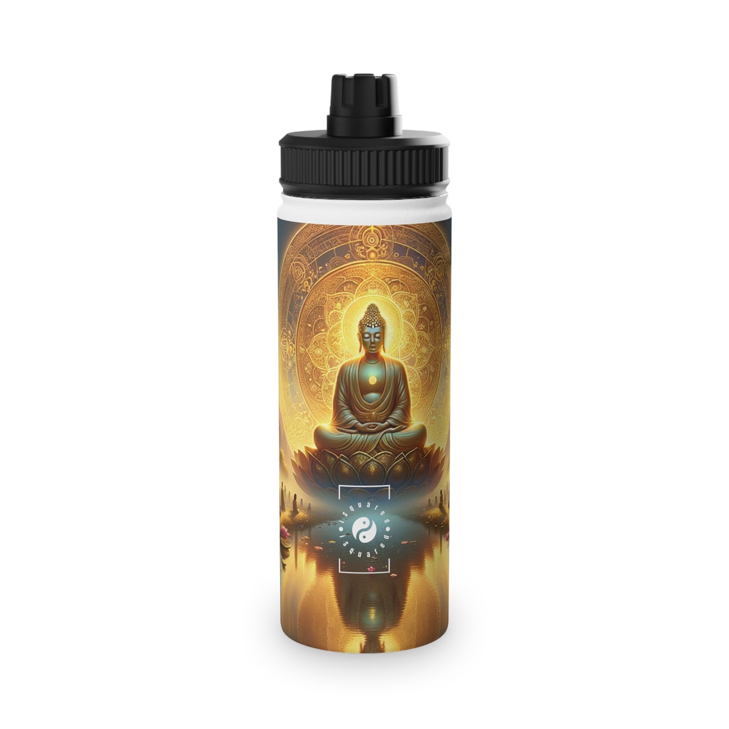 "Serenity in Transience: Illuminations of the Heart Sutra" - Sports Water Bottle