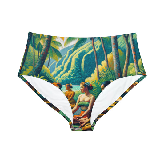 "Tahitian Tranquility - High Waisted Bikini Bottom