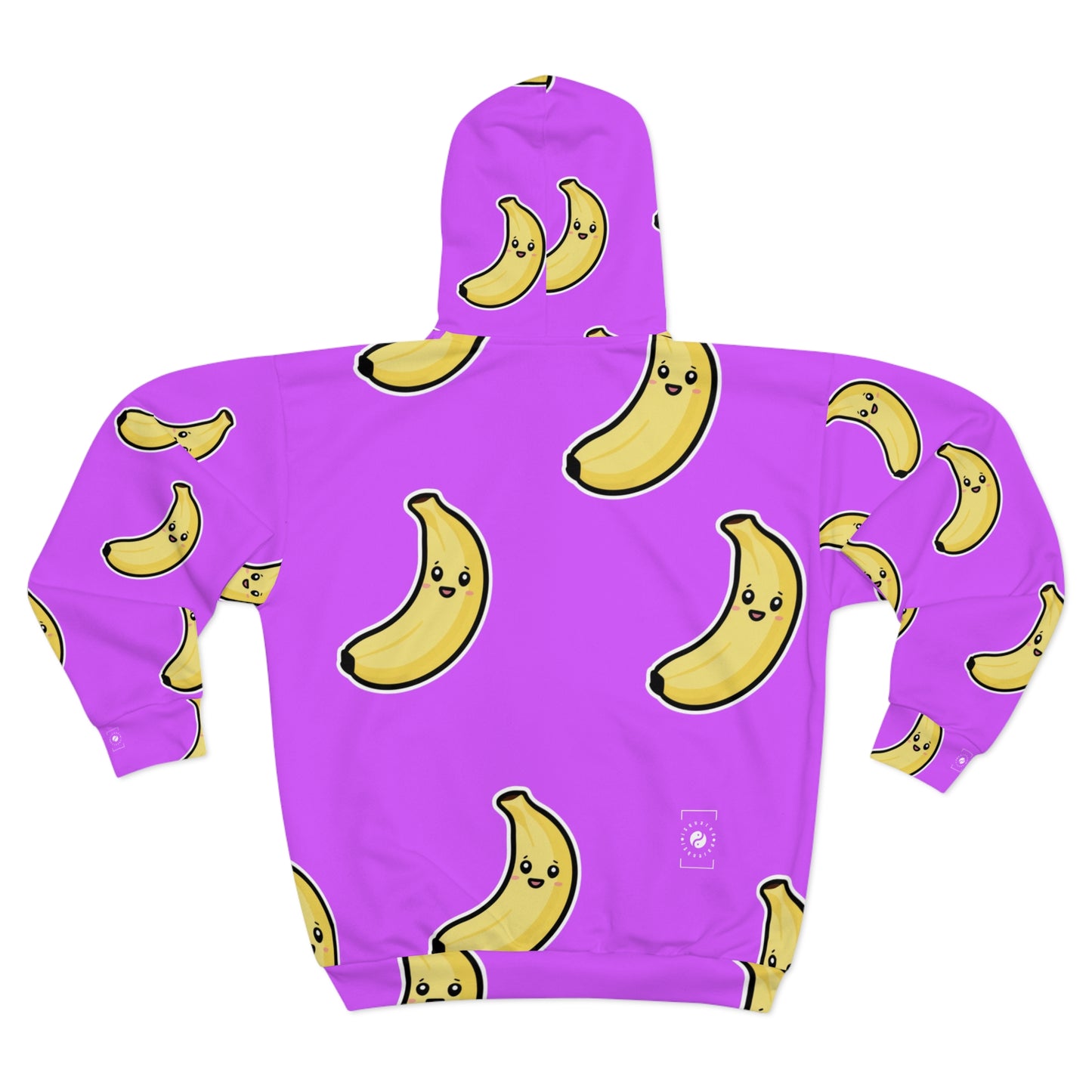 #D65BFF Purple + Banana - Zip Hoodie