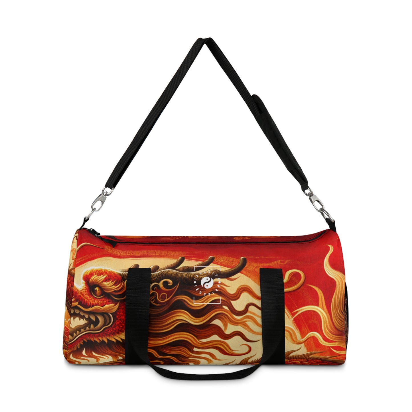 "Golden Dragon Dance in the Crimson Twilight" - Duffle Bag