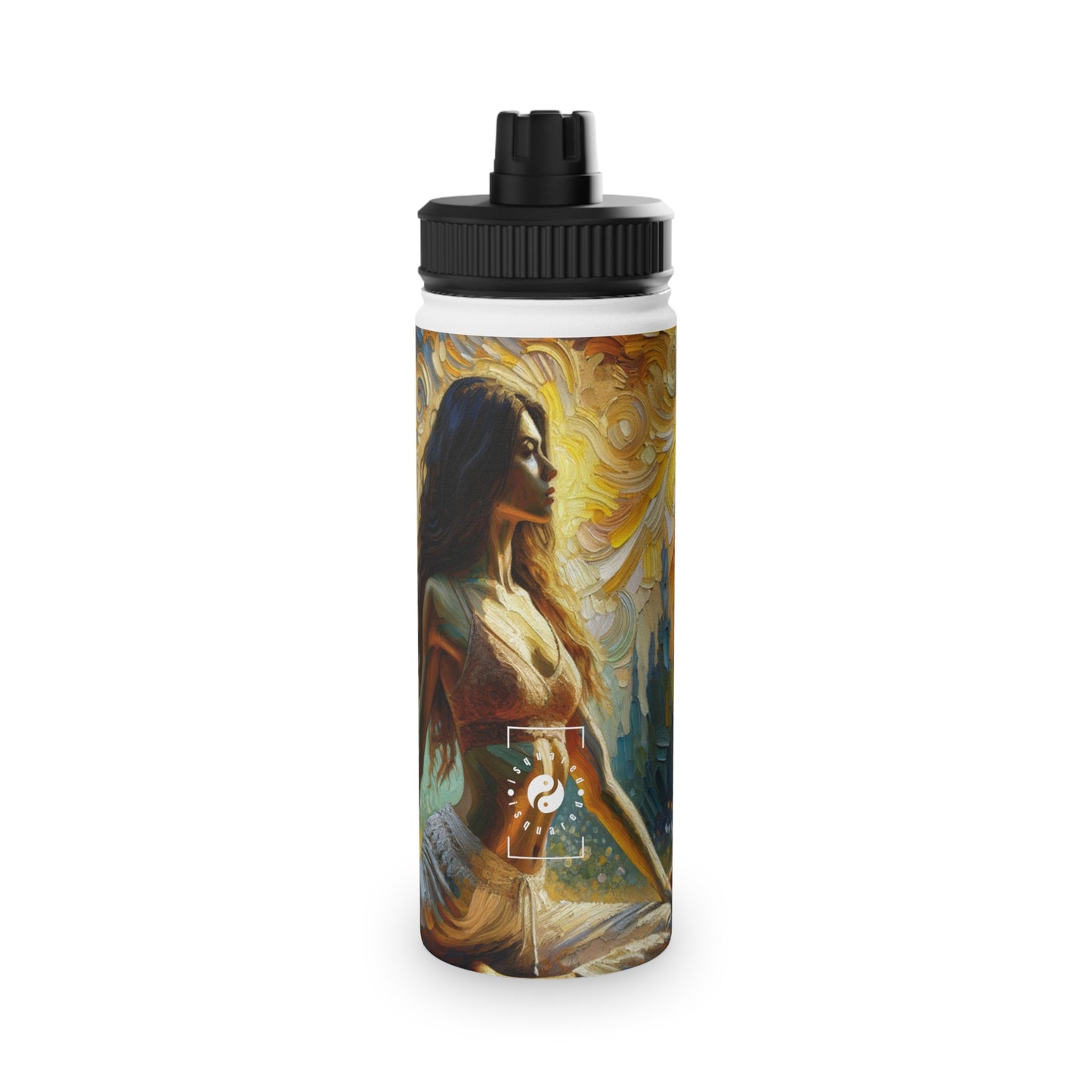 "Golden Warrior: A Tranquil Harmony" - Sports Water Bottle