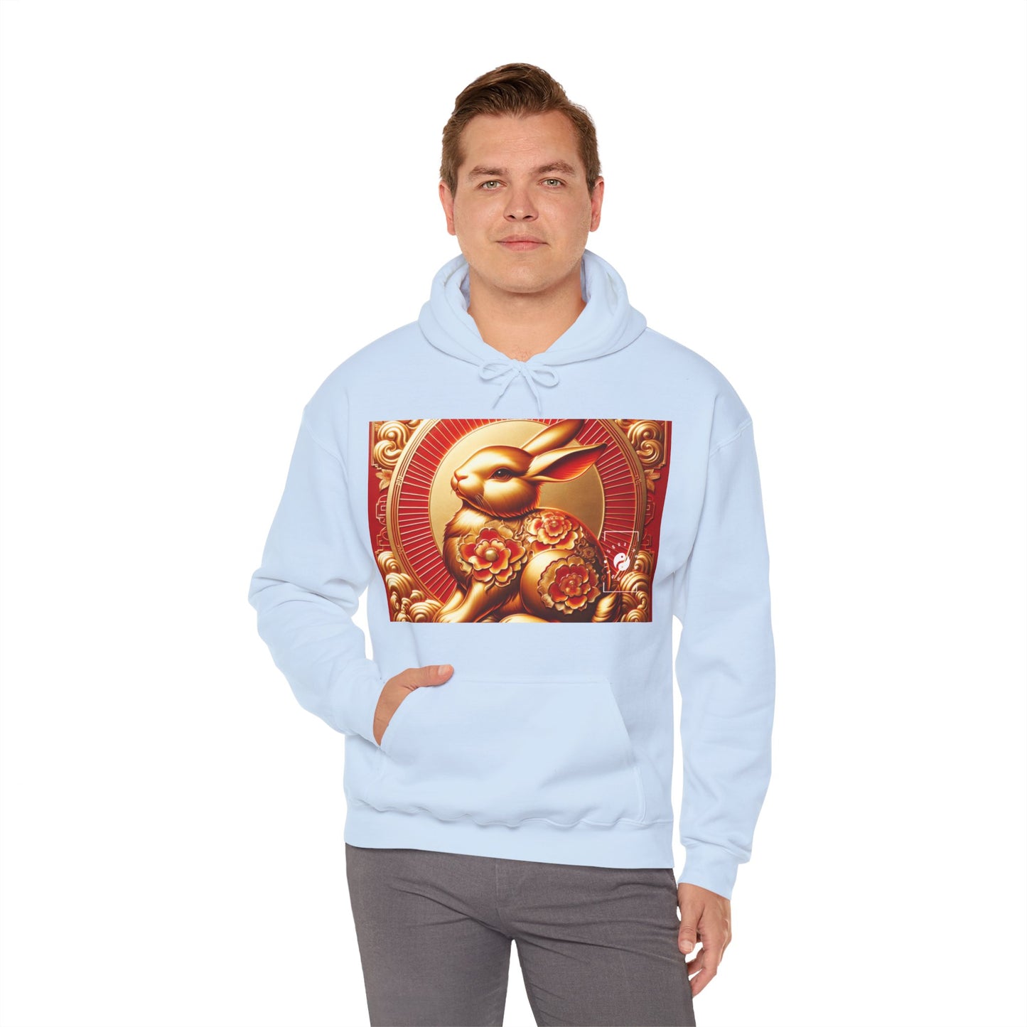 "Golden Blessings: Lunar Rabbit's Resplendence" - Hoodie