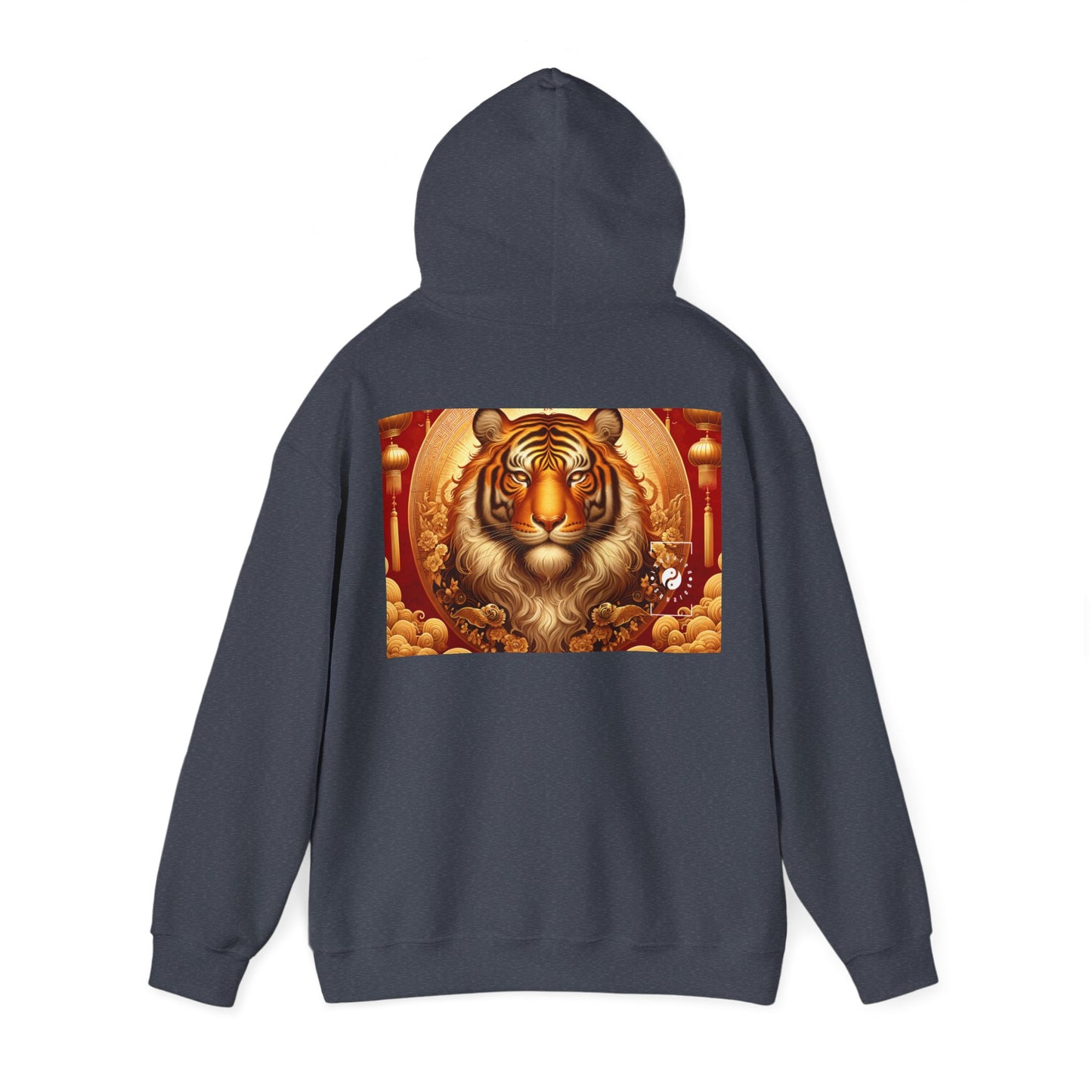 "Majesté dorée : Ascension du Tigre Lunaire" - Sweat à capuche 