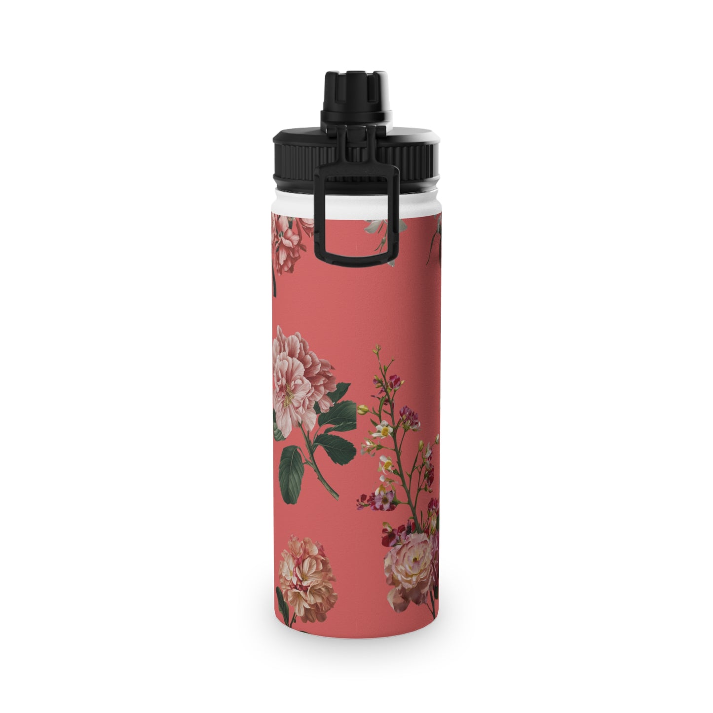 Botanicals on Coral - Sports Water Bottle