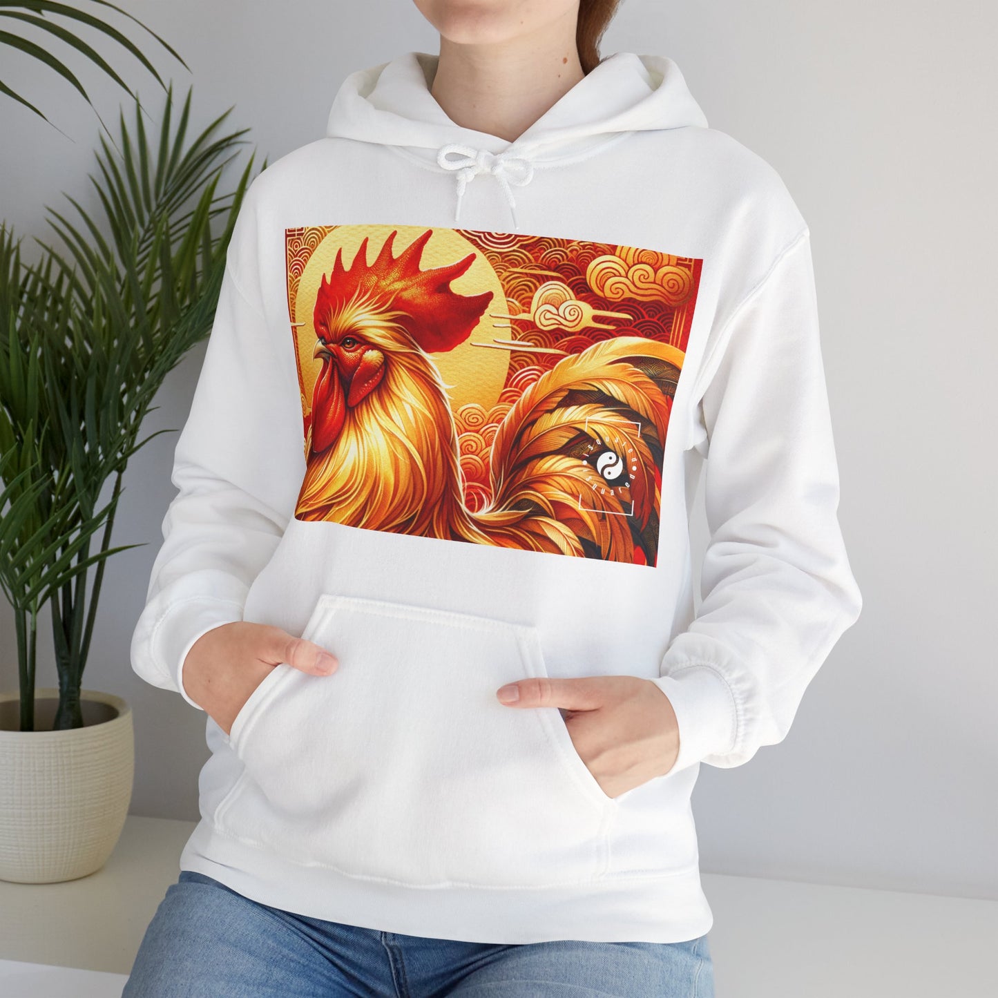 "Crimson Dawn: The Golden Rooster's Rebirth" - Hoodie