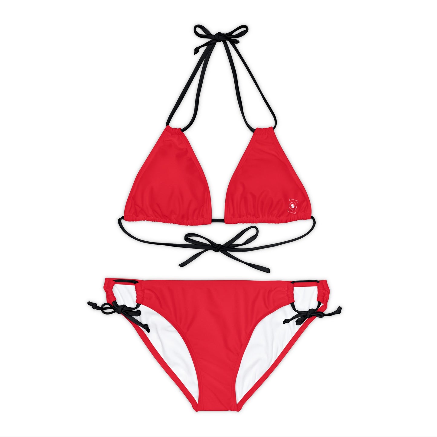 #D10927 Scarlet Red - Lace-up Bikini Set