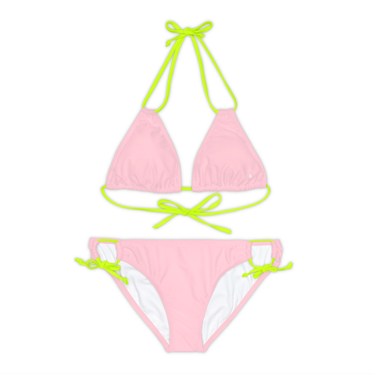 FFCCD4 Light Pink - Lace-up Bikini Set
