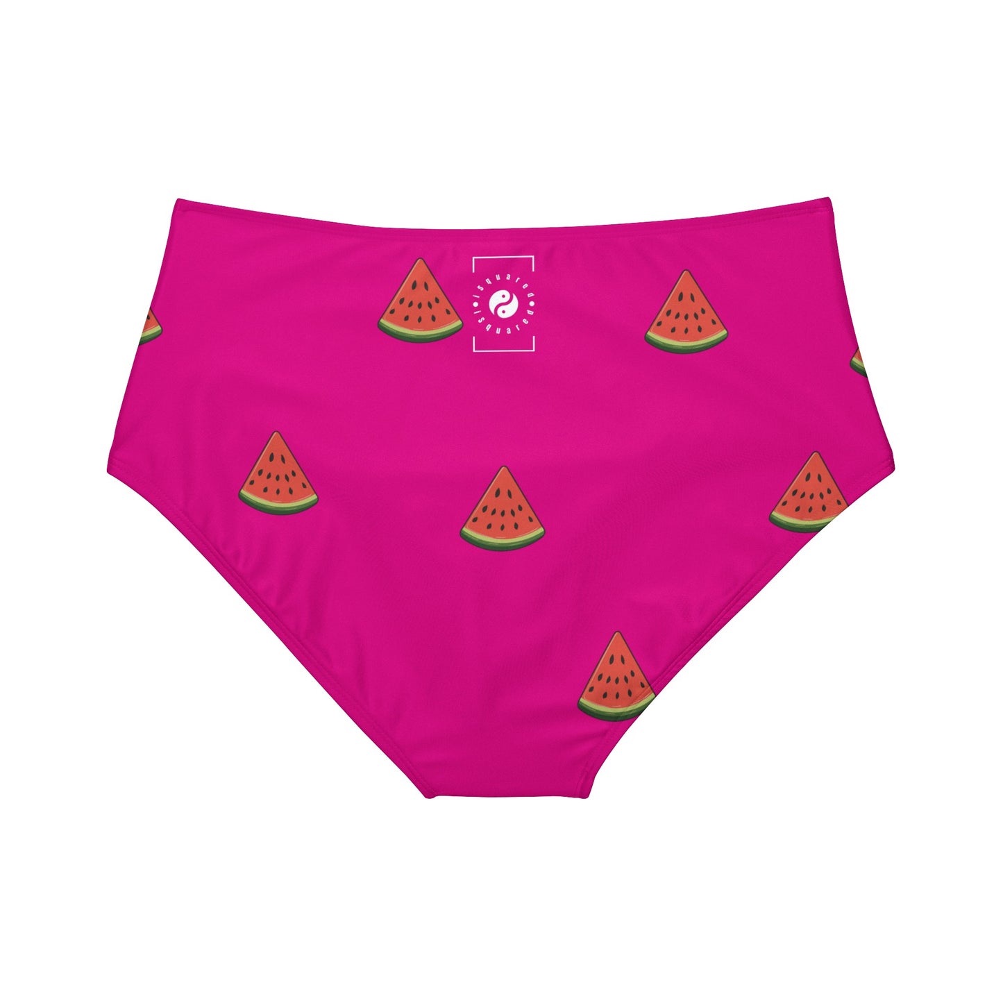 #DF0086 Pink + Watermelon - High Waisted Bikini Bottom