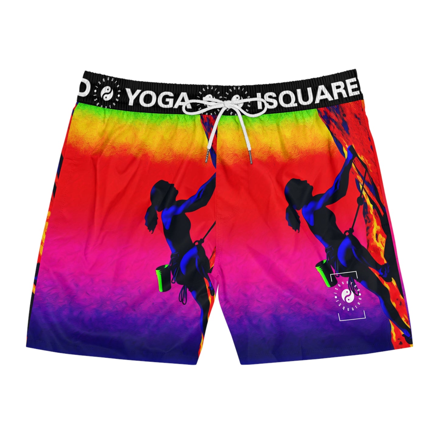 "Technicolour Ascent: The Digital Highline" - Swim Shorts (Mid-Length) for Men