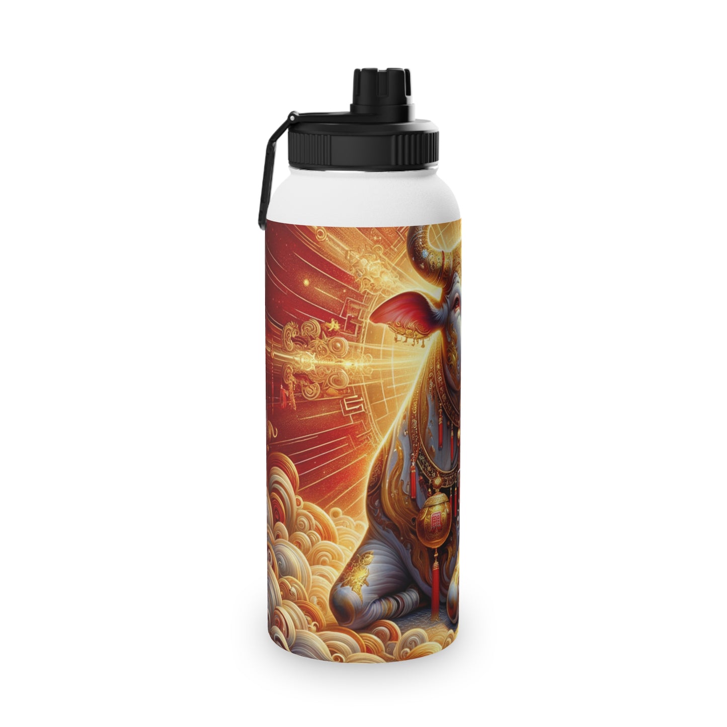 "Golden Euphoria: A Dance of the Divine Bovine" - Sports Water Bottle