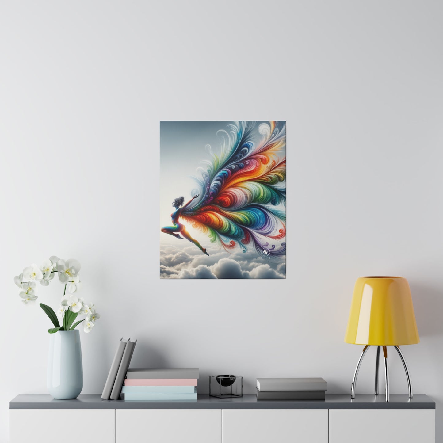 "Yogini's Rainbow Flight" - Art Print Canvas