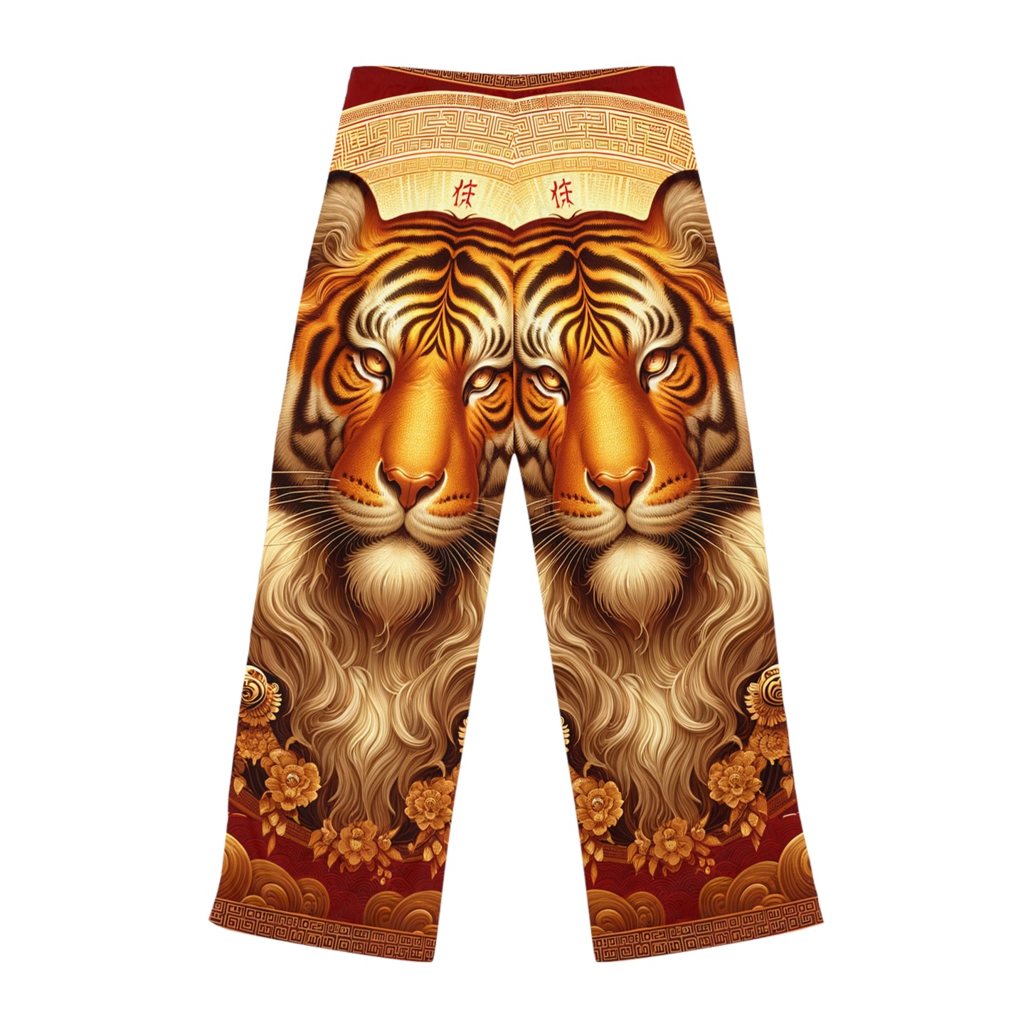 "Majesté Dorée : Ascension du Tigre Lunaire" - Pantalon lounge femme 