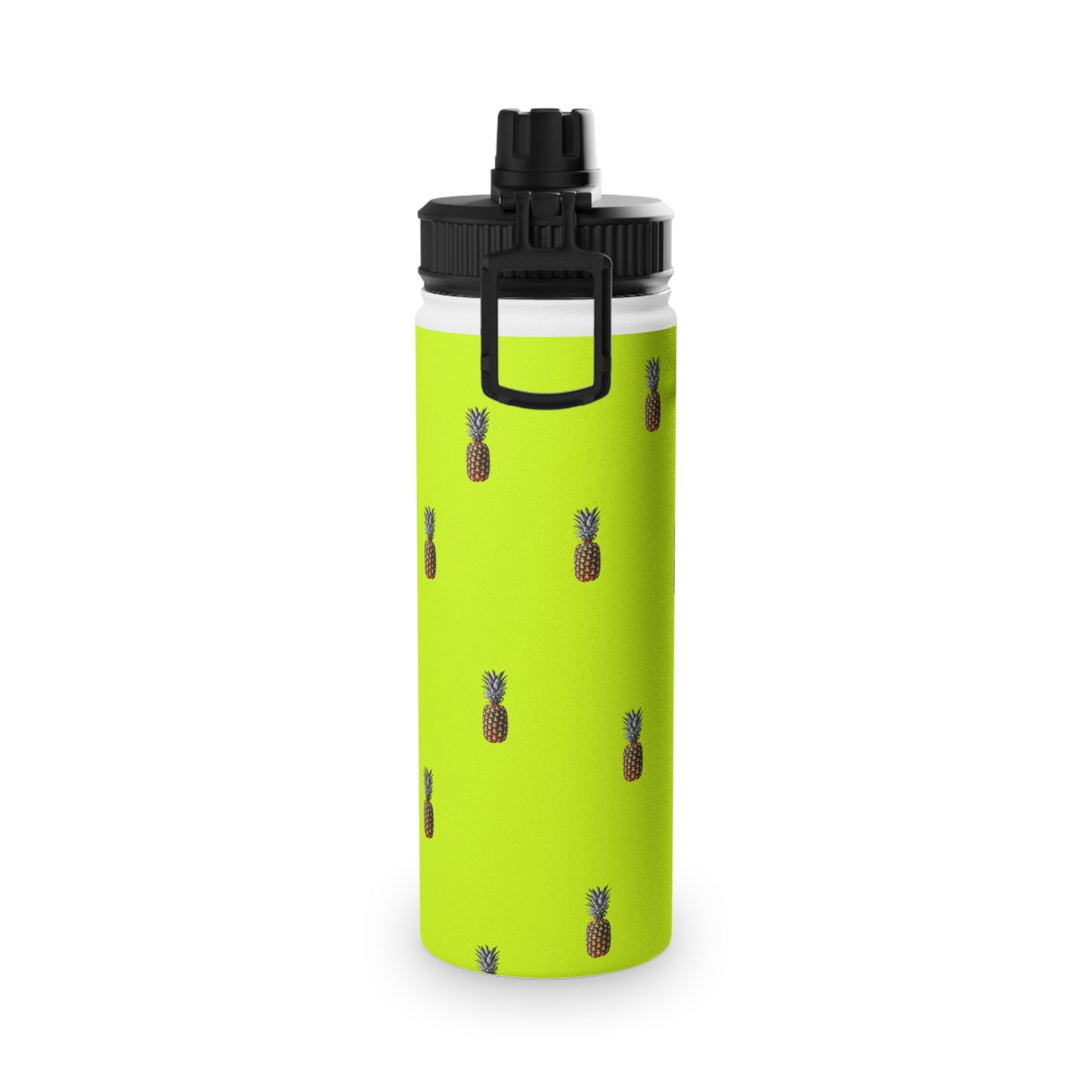 #D7FF11 Sharp Yellow + Pineapple - Sports Water Bottle