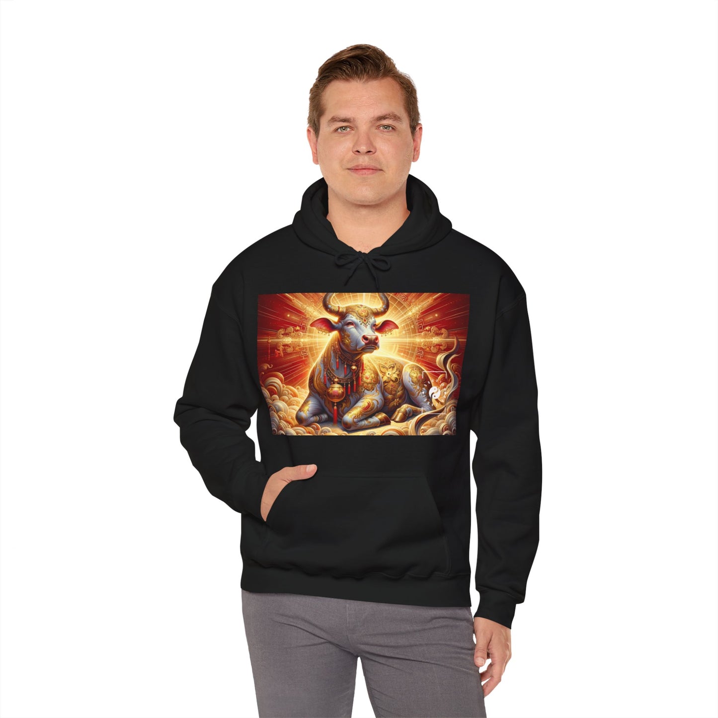 "Golden Euphoria: A Dance of the Divine Bovine" - Hoodie