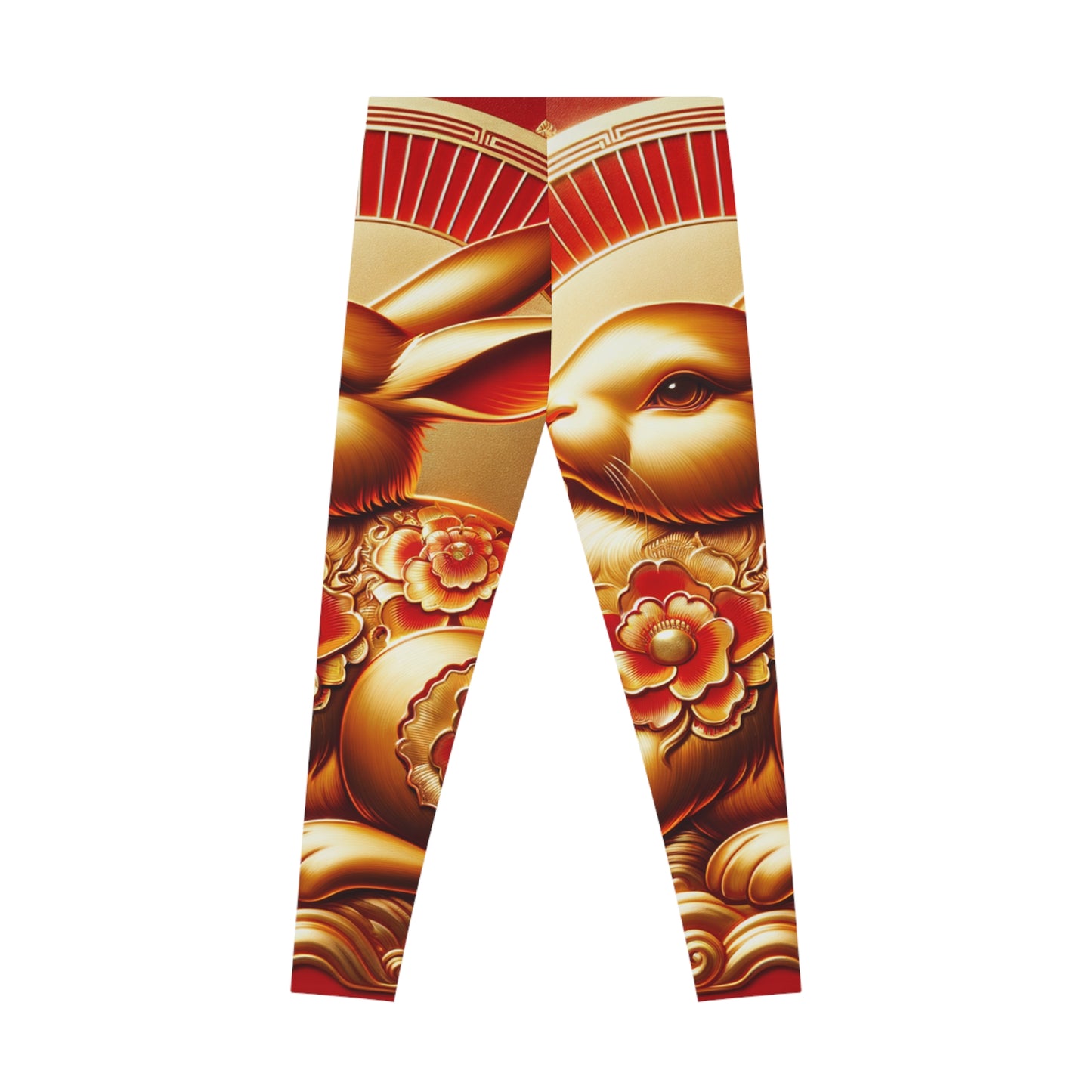 "Golden Blessings: Lunar Rabbit's Resplendence" - Unisex Tights