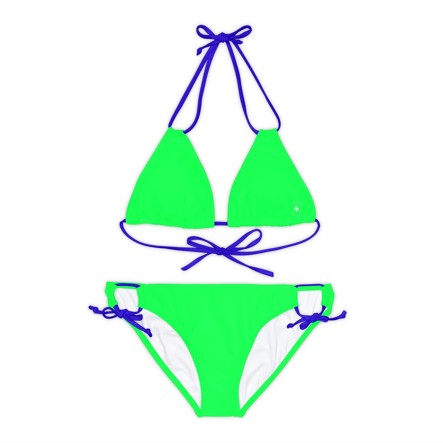 #0FFF50 Neon Green - Lace-up Bikini Set