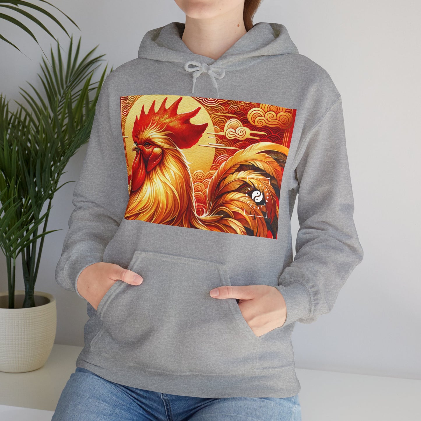 "Crimson Dawn: The Golden Rooster's Rebirth" - Hoodie