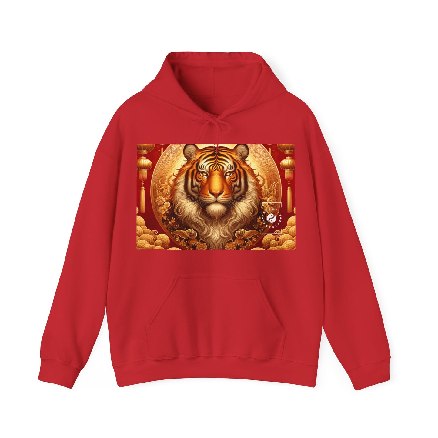 "Majesté dorée : Ascension du Tigre Lunaire" - Sweat à capuche 