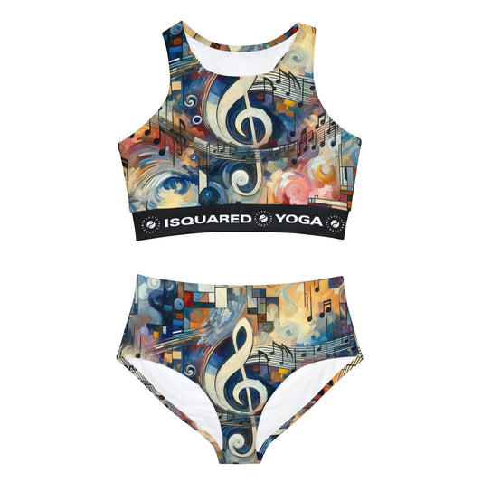 "Melodic Abstraction: Kandinsky's Symphony" - Hot Yoga Bikini Set