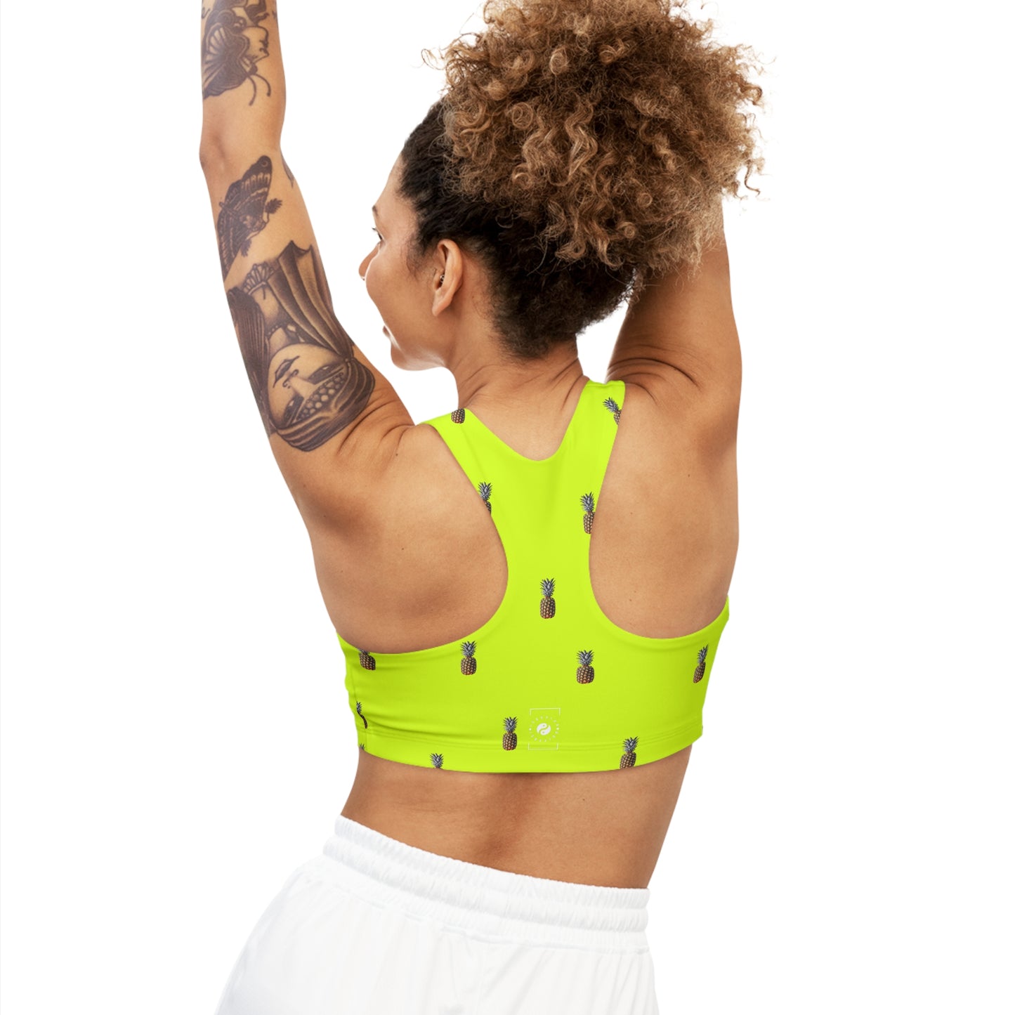 #D7FF11 Sharp Yellow + Pineapple - Seamless Sports Bra