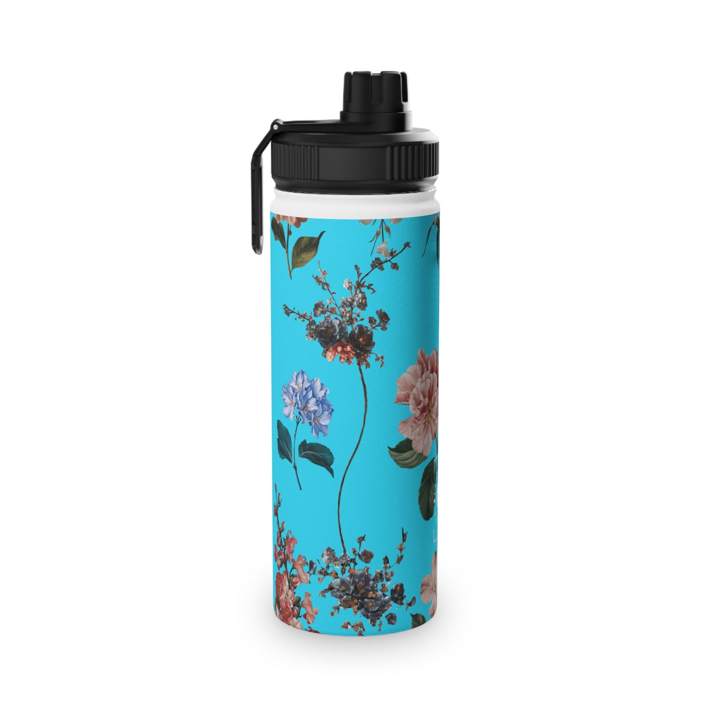 Botanicals on Azure - Sports Water Bottle