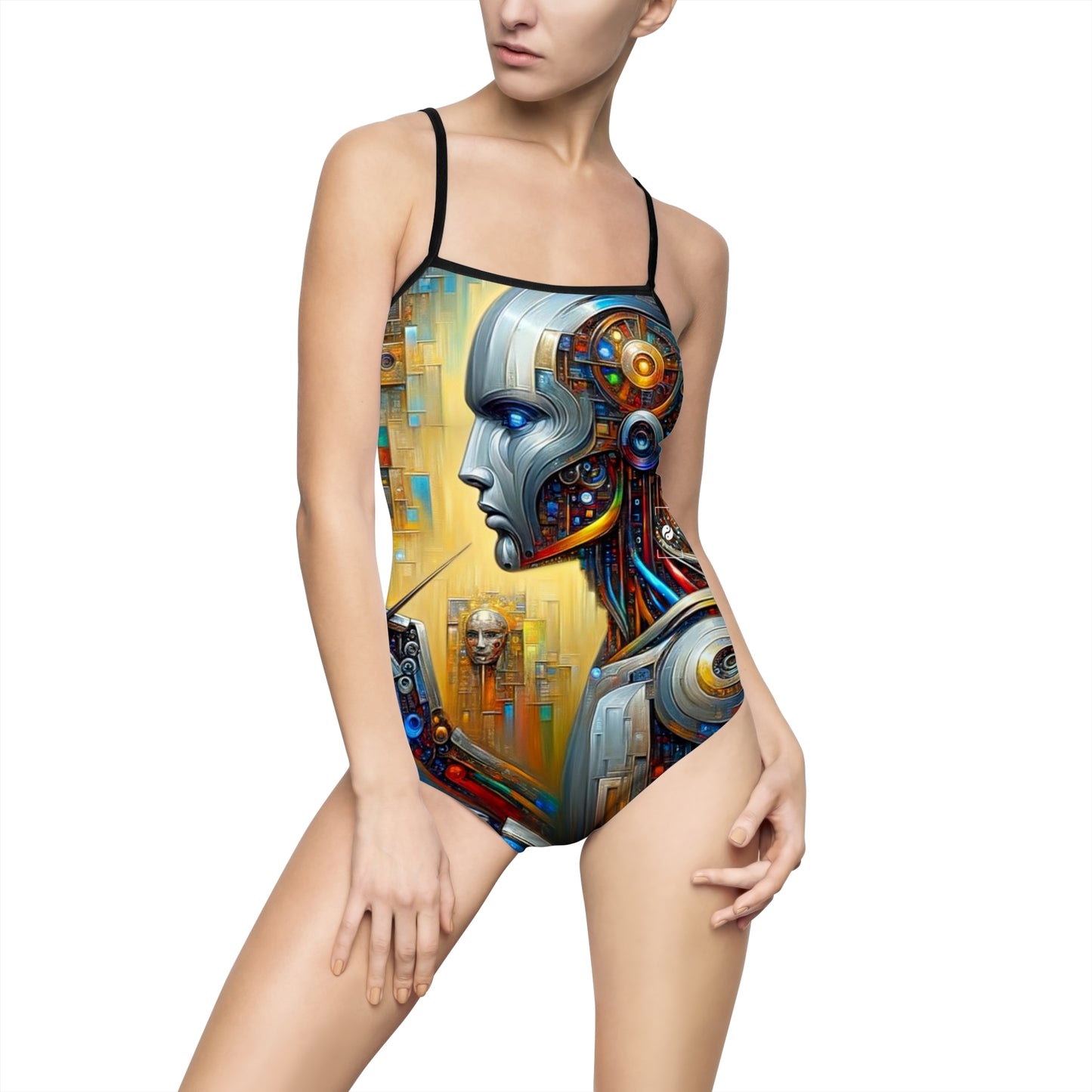 "TechnoGenesis: The Rise of AI" - Openback Swimsuit