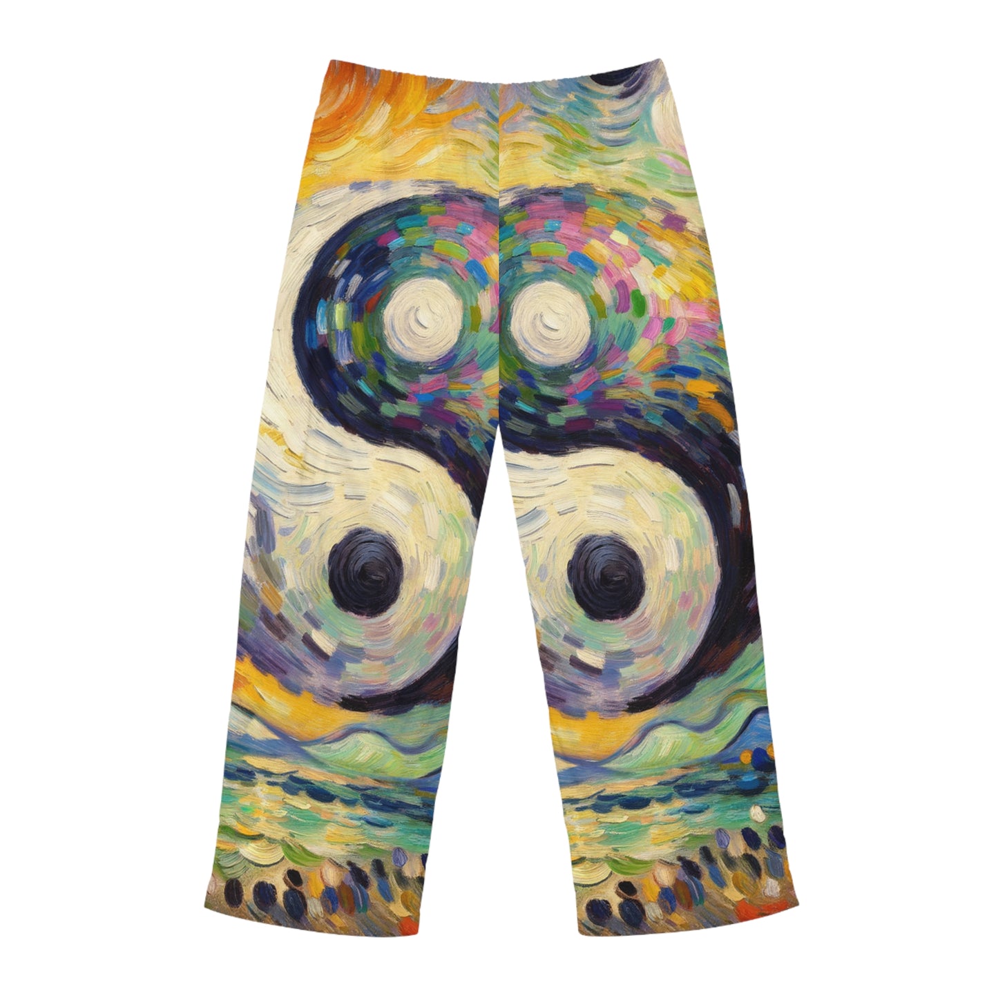 "Spectral Duality: An Impressionist Balance" - men's Lounge Pants