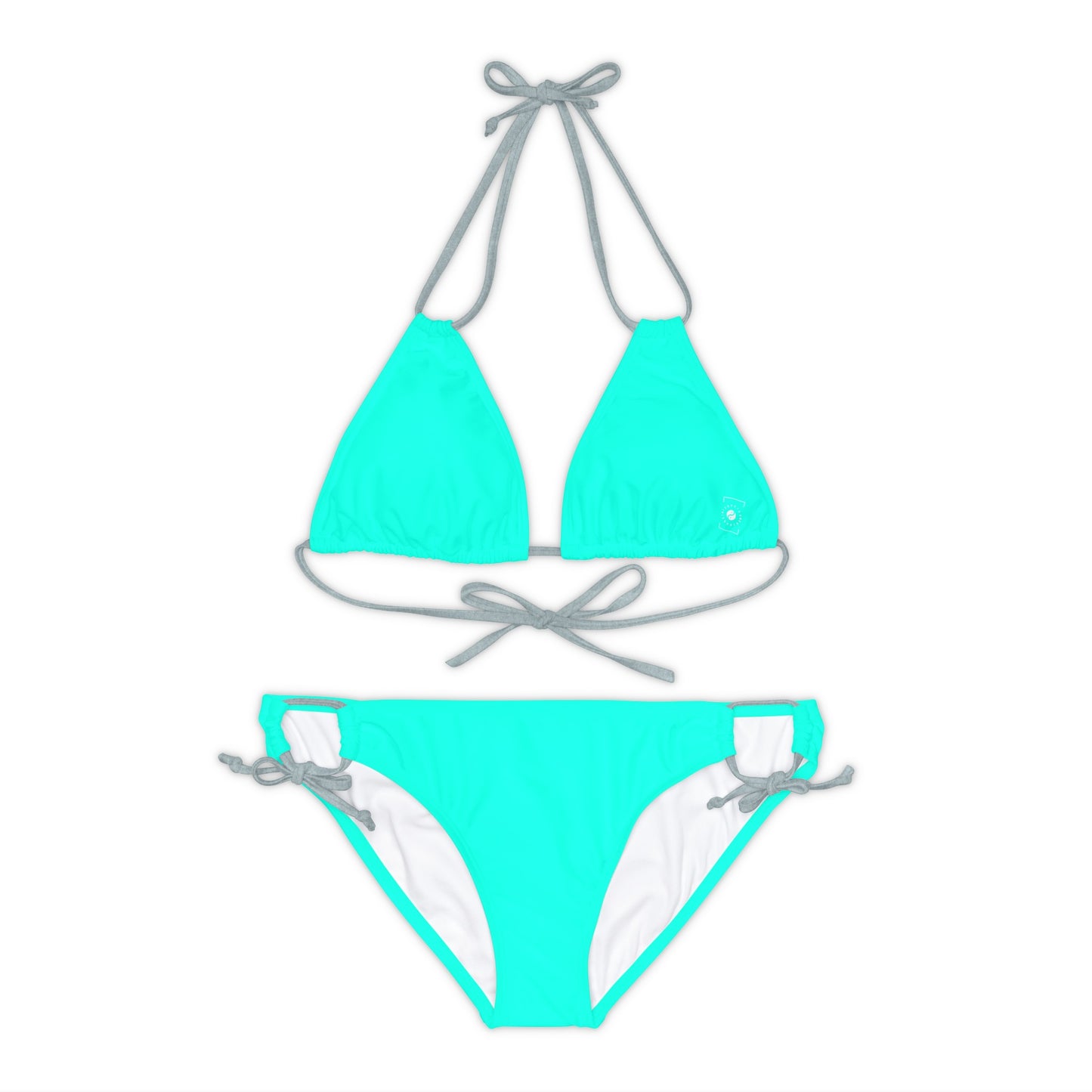 Neon Teal #11ffe3 - Lace-up Bikini Set