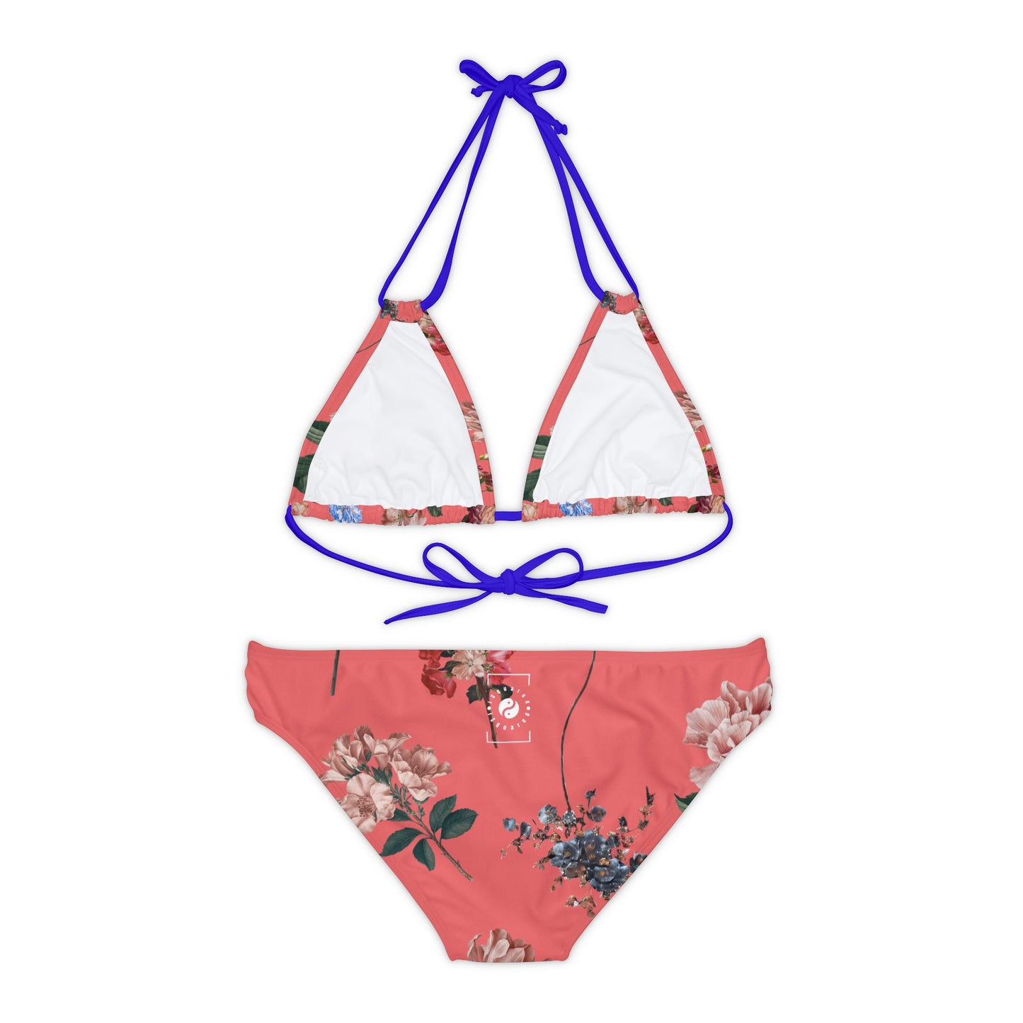 Botanicals on Coral - Ensemble bikini à lacets