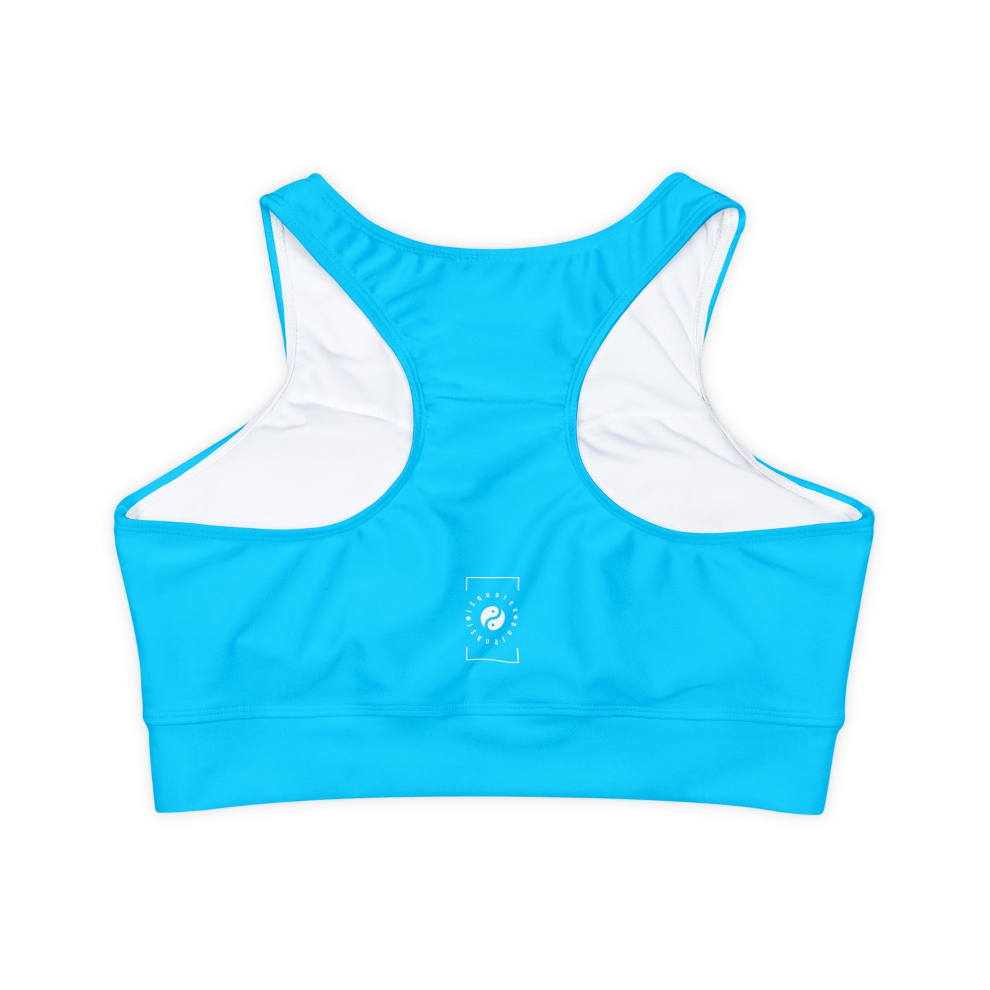 #04D9FF  Neon Blue - Lined & Padded Sports Bra