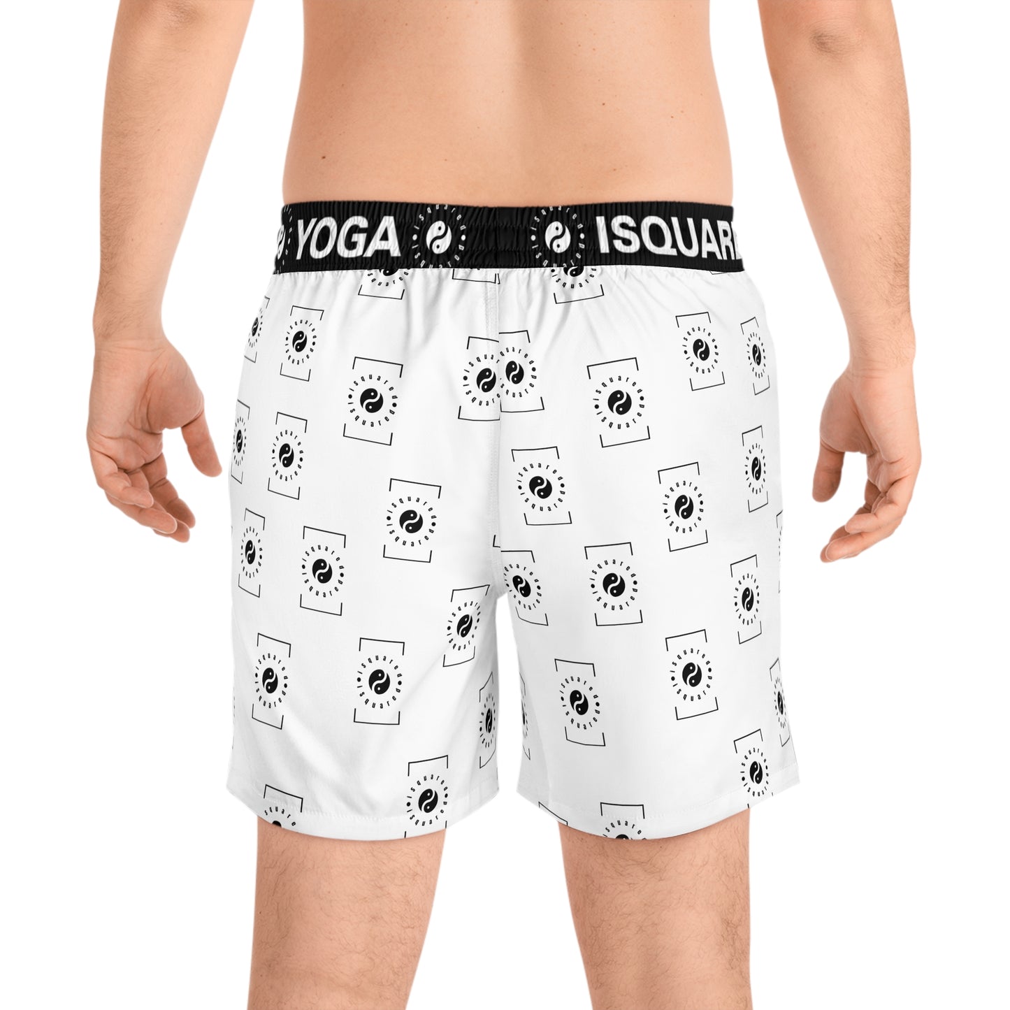 White iSquared Yoga - Swim Shorts (Mid-Length) for Men