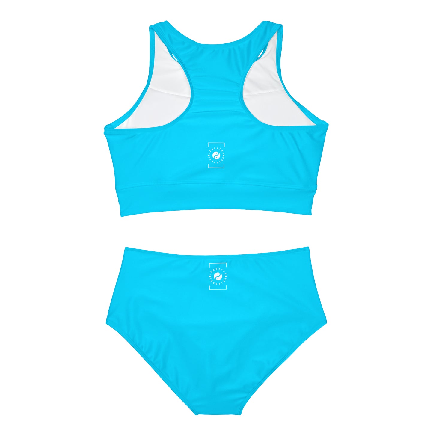 #04D9FF  Neon Blue - Hot Yoga Bikini Set