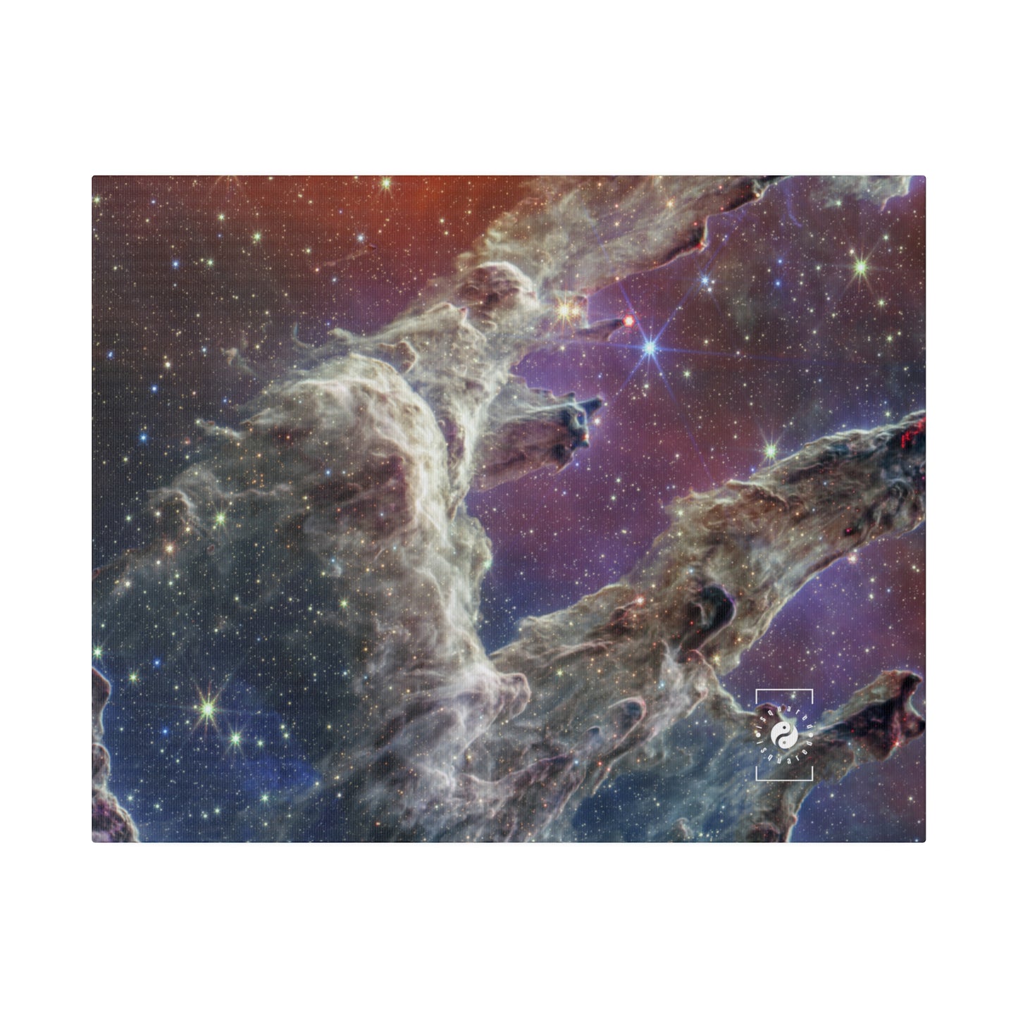 Pillars of Creation (NIRCam and MIRI Composite Image) - JWST Collection - Art Print Canvas