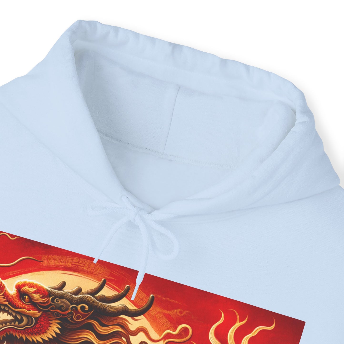 "Golden Dragon Dance in the Crimson Twilight" - Hoodie