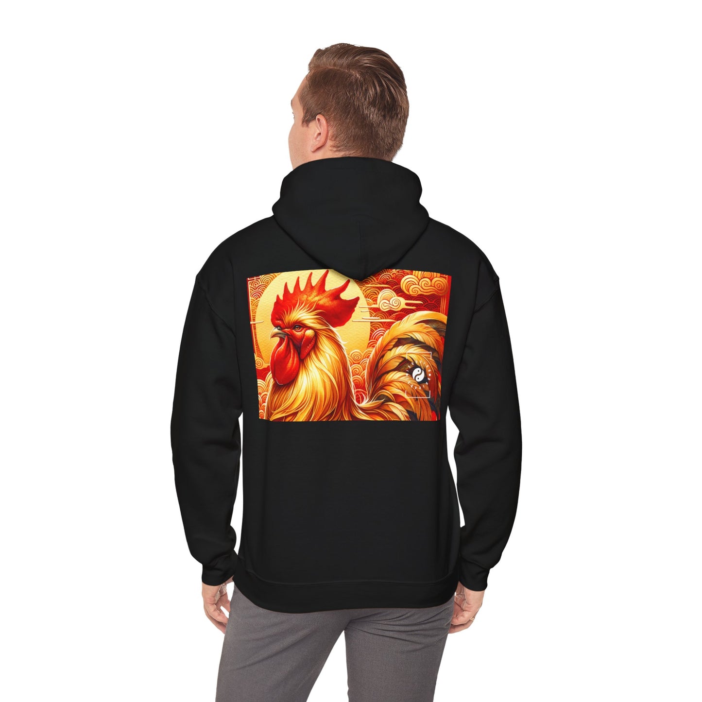 "Crimson Dawn: The Golden Rooster's Rebirth" - Hoodie