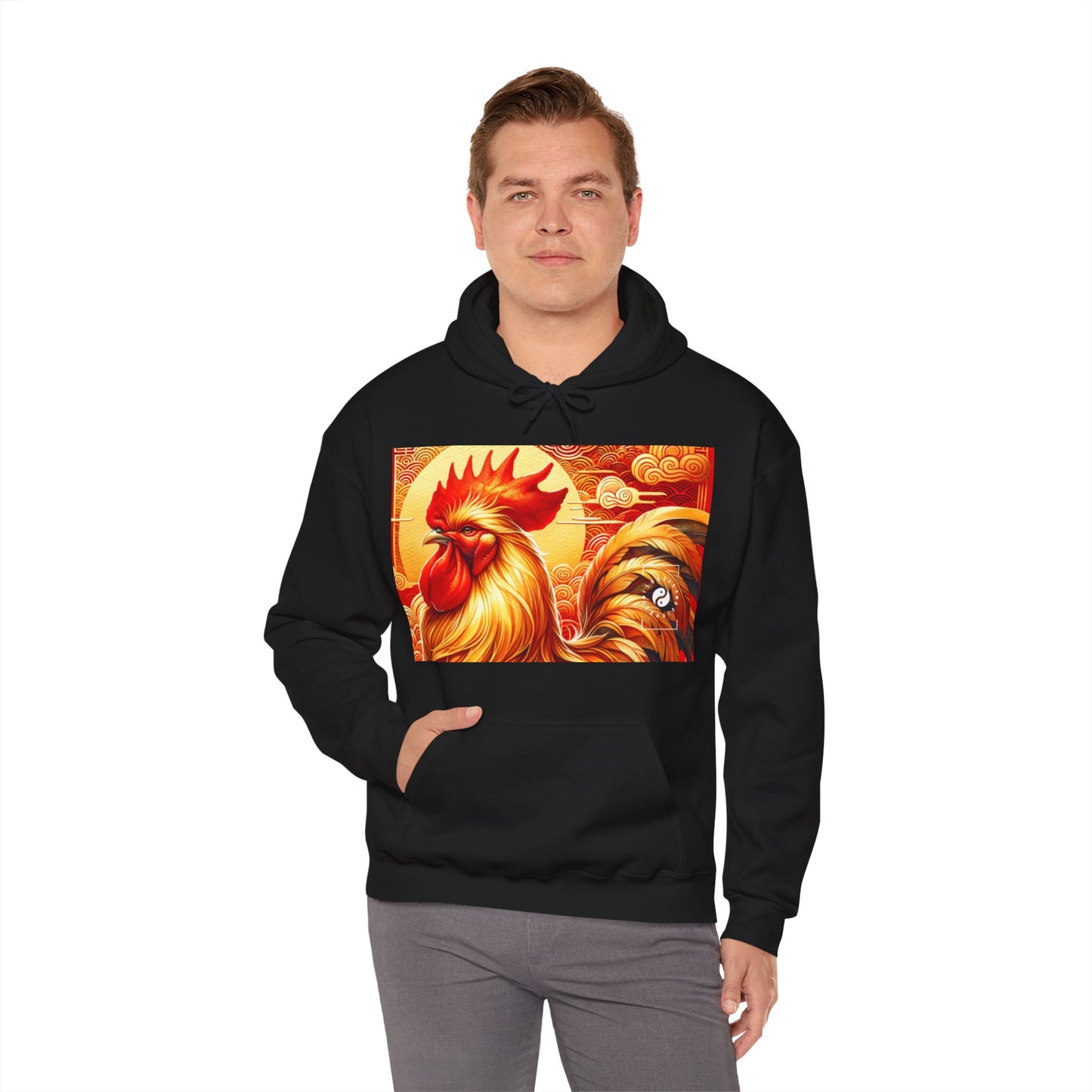 "Crimson Dawn: The Golden Rooster's Rebirth" - Hoodie