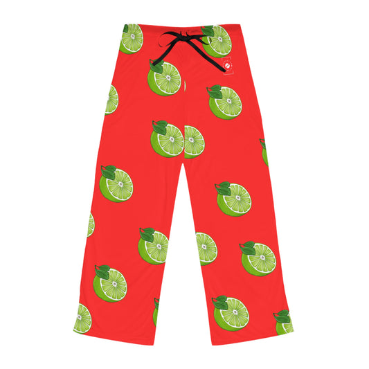 #FF3131 Bright Orange + Lime - Women lounge pants