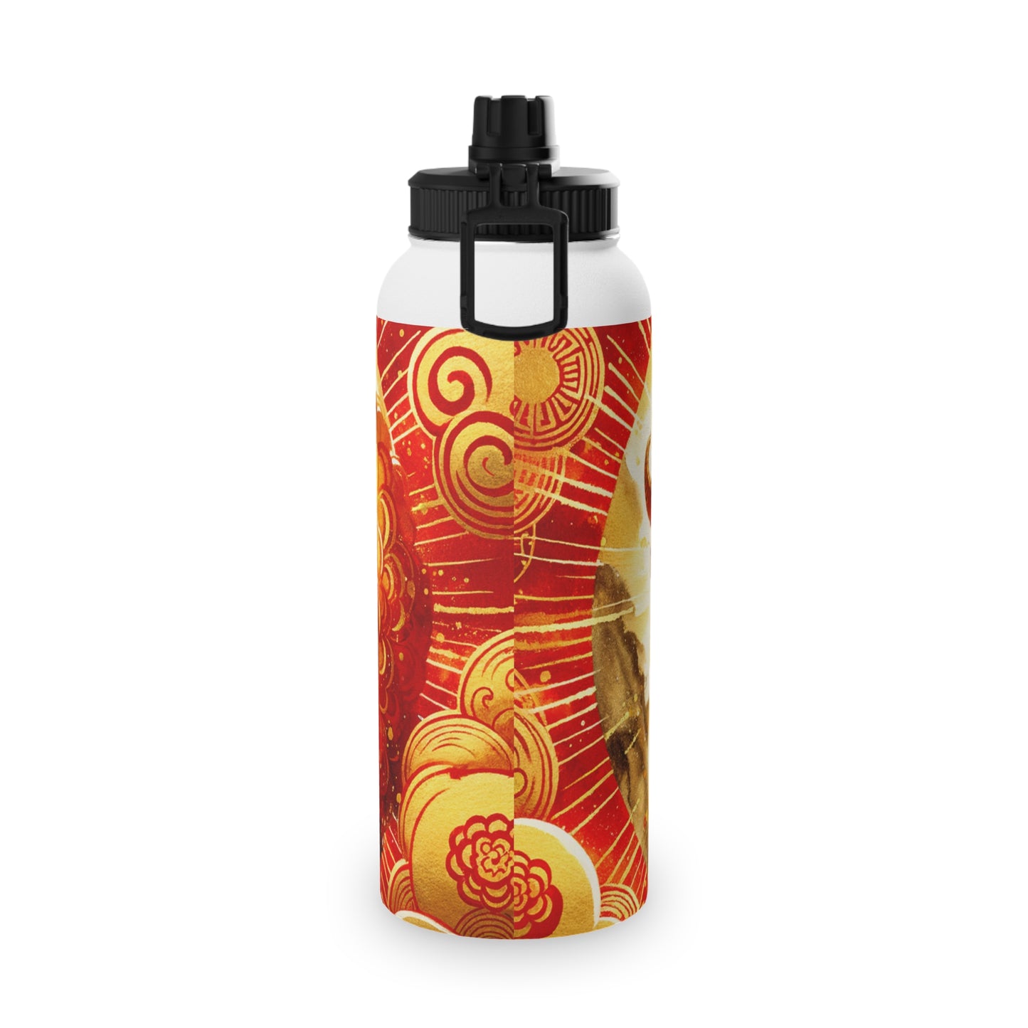 "Auspicious Gold of Divine Ewe: A Lunar New Year Revelry" - Sports Water Bottle