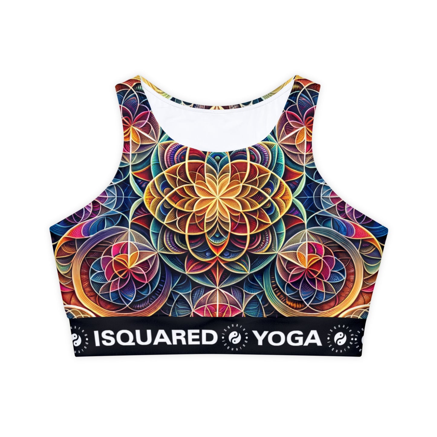 "Sacred Symmetry: Infinite Radiance of Love" - Lined & Padded Sports Bra