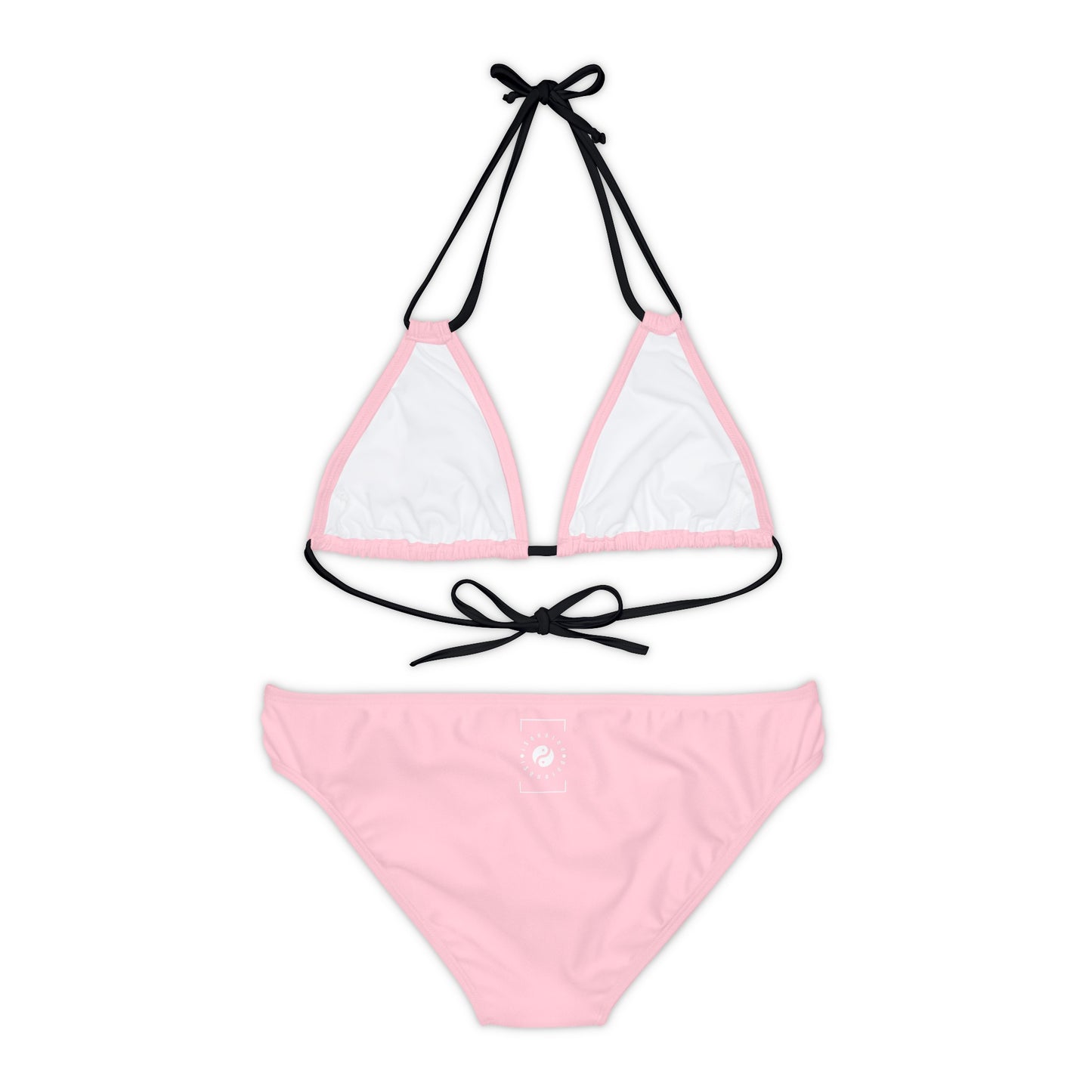 FFCCD4 Light Pink - Lace-up Bikini Set