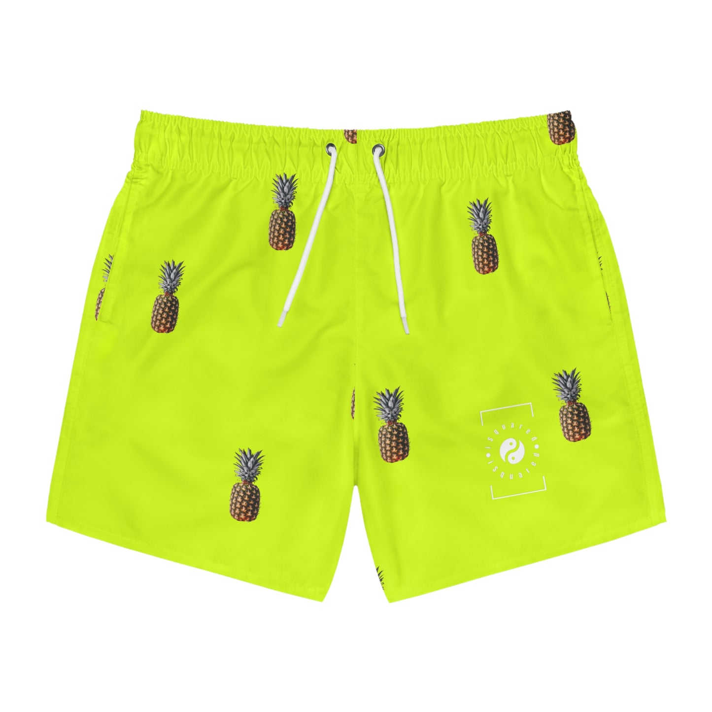 #D7FF11 Sharp Yellow + Pineapple - Swim Trunks for Men