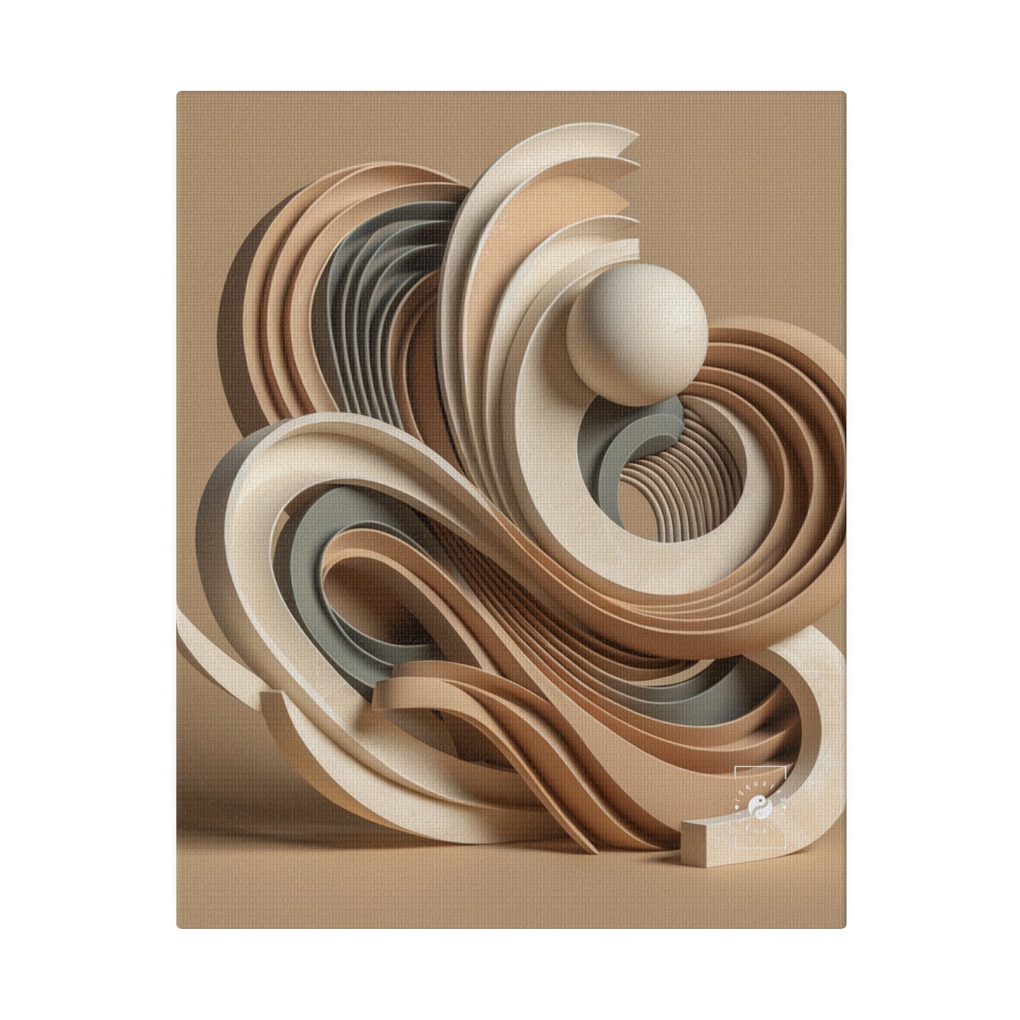 "Hepworth Hues: An Earth Tone Symphony" - Art Print Canvas