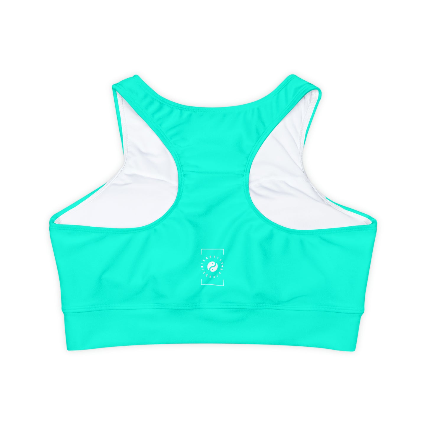 Neon Teal #11ffe3 - Lined & Padded Sports Bra