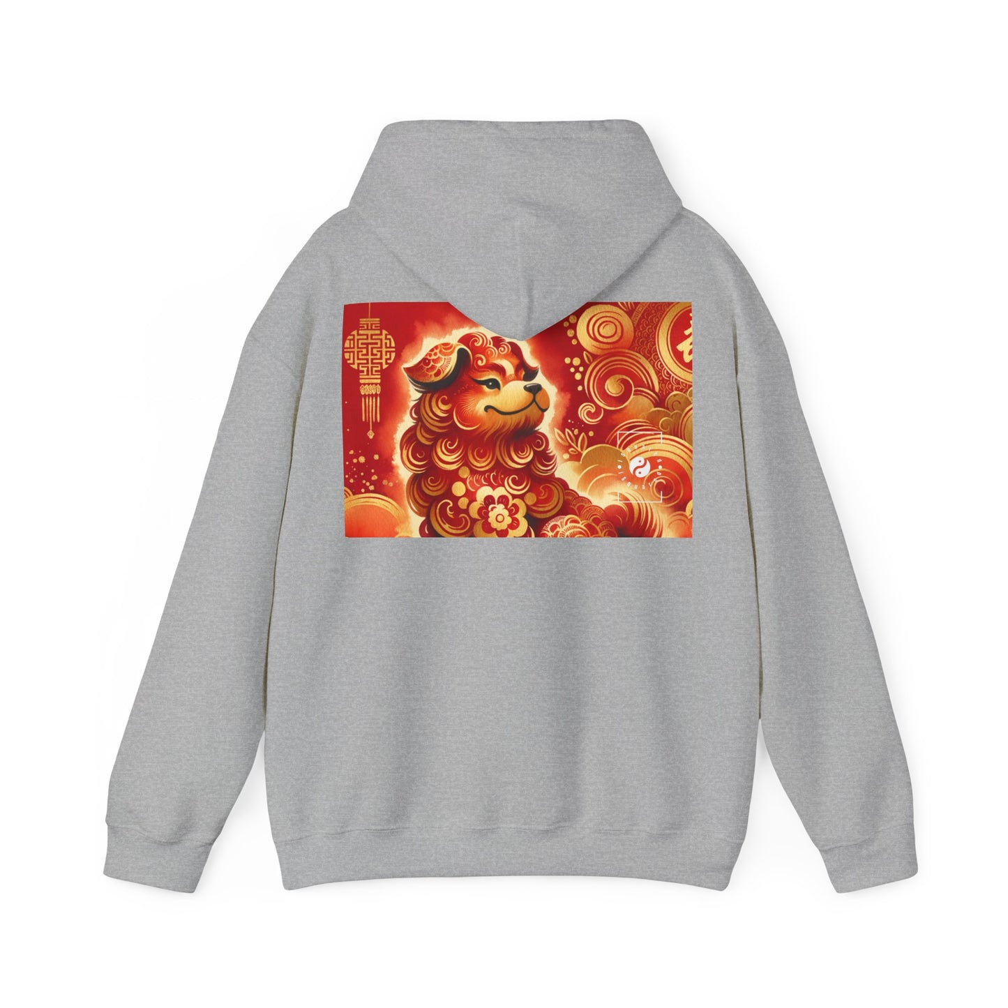 "Golden Canine Emissary on Crimson Tide: A Chinese New Year Odyssey" - Hoodie