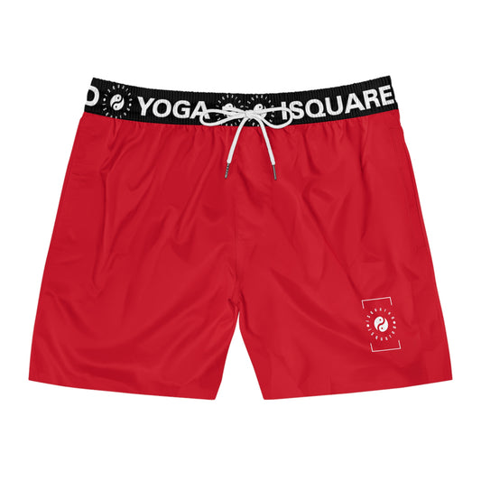 #D10927 Scarlet Red - Swim Shorts (Mid-Length) for Men