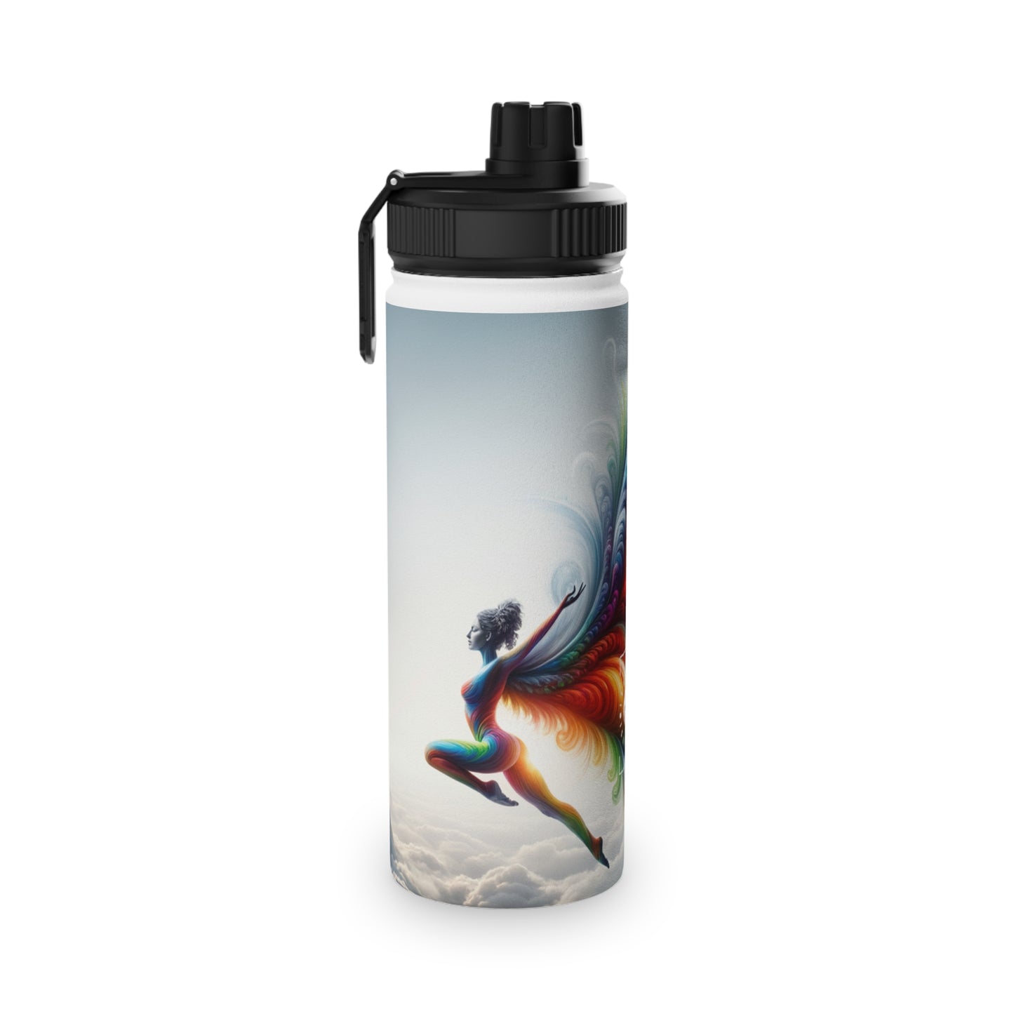 "Yogini's Rainbow Flight" - Sports Water Bottle