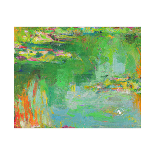 "Lily Aquarelle: Dusk Reflections" - Art Print Canvas