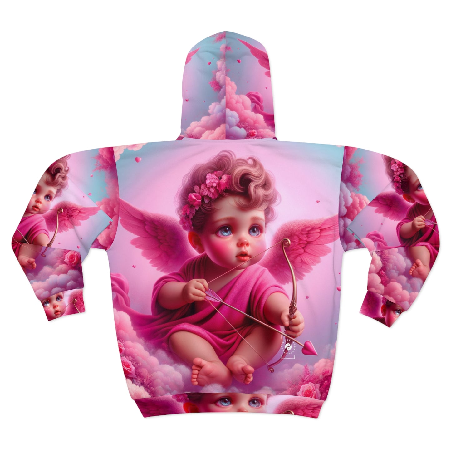 "Bold Blush: A Cupid's Love Affair" - Zip Hoodie